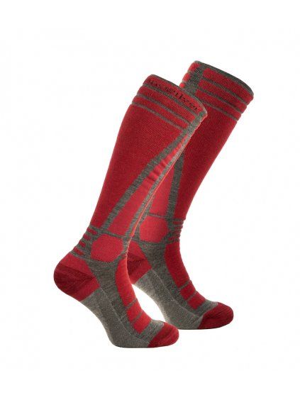 Červené podkolenky SPACE s merino vlnou nanosilver®